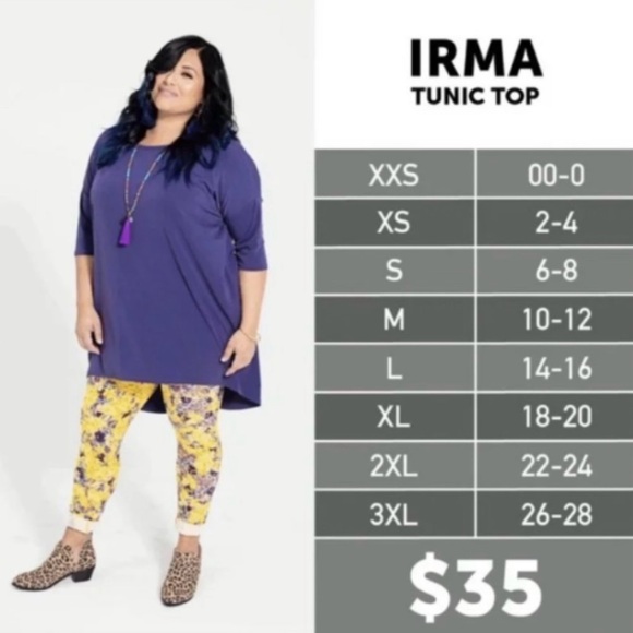 LuLaRoe New XXS Floral Irma Tunic Shirt NWT - Picture 8 of 8